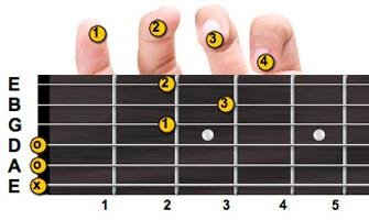 Palce akordów. Chord Fingers for Guitar